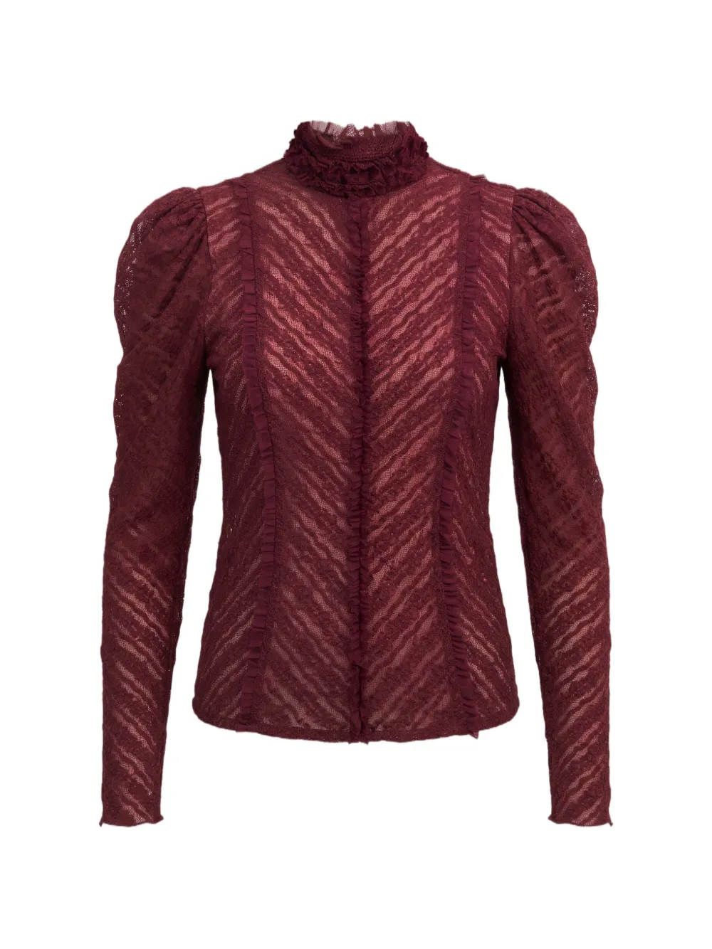 Cinq A Sept Mito lace ruffled blouse - Rosso