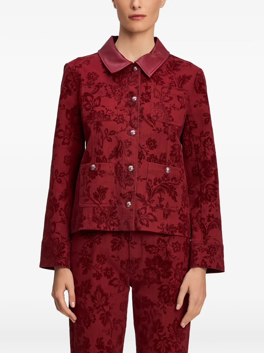 Cinq A Sept Dalton floral-print jacket Rood