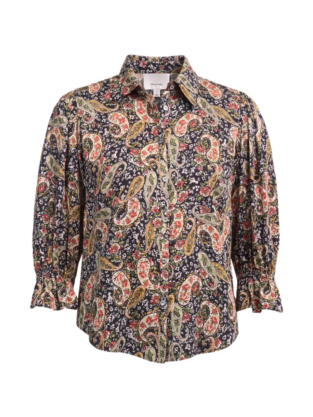 Cinq A Sept Fiona paisley-print shirt Zwart