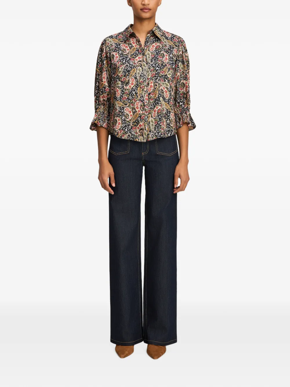 Cinq A Sept Fiona paisley-print shirt Zwart