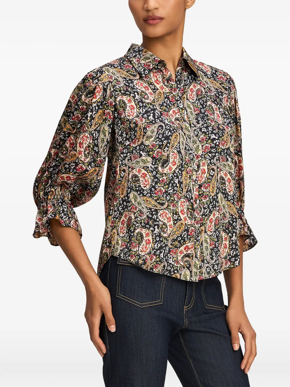 Cinq A Sept Fiona paisley-print shirt Zwart