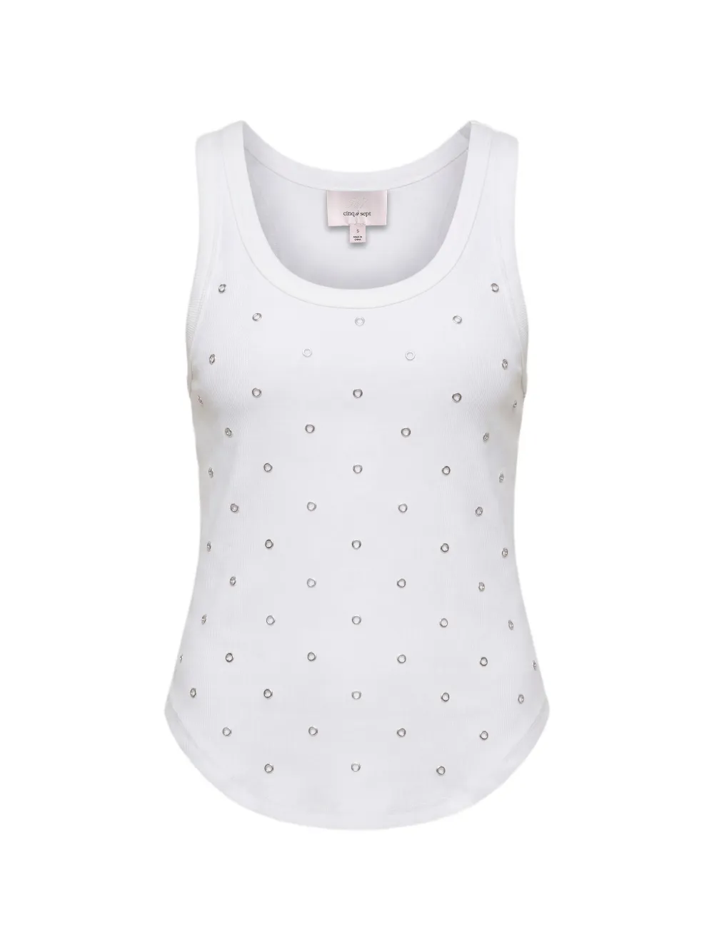 Cinq A Sept Quenta grommet-embellished tank top - Bianco