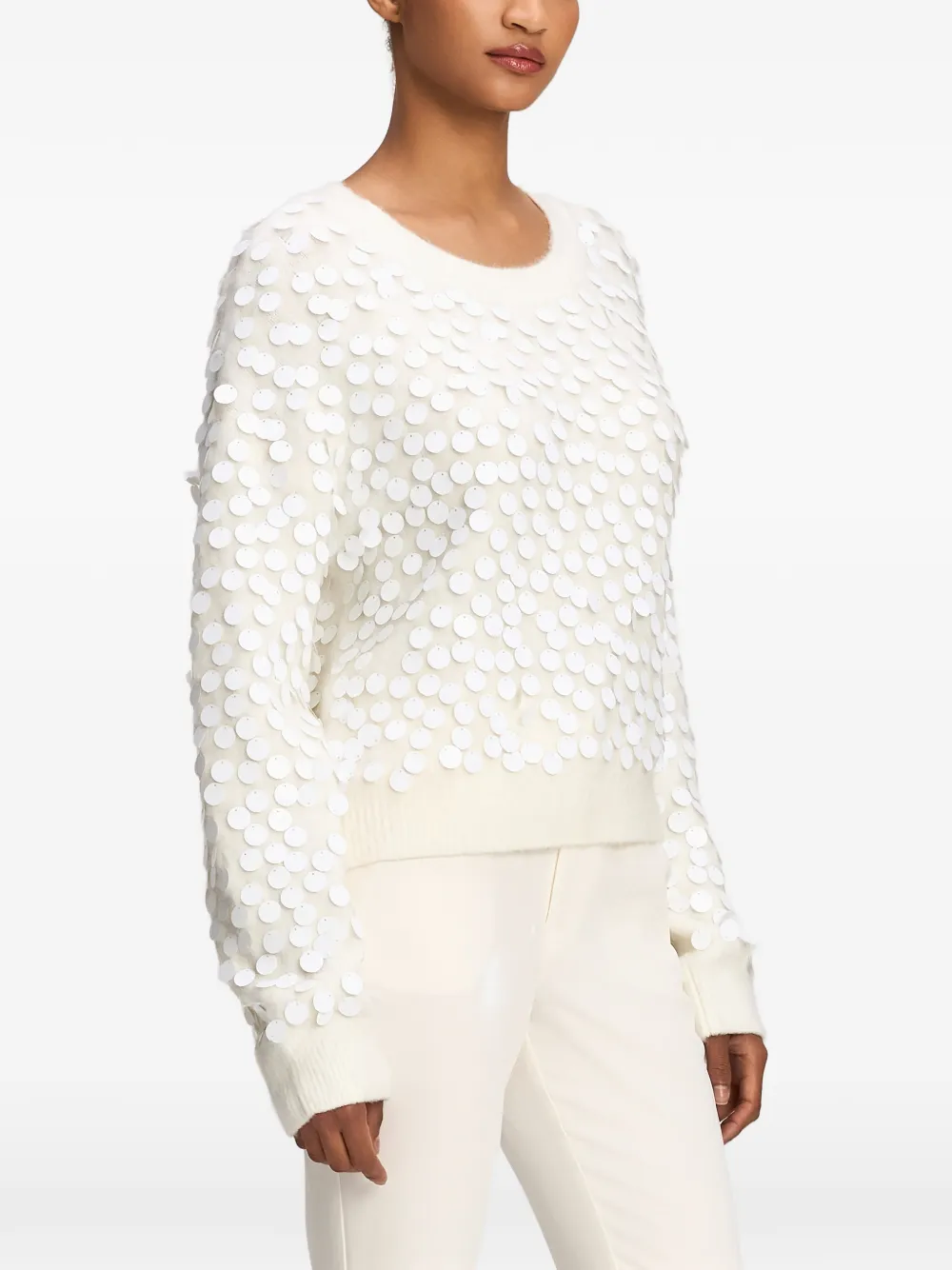 Cinq A Sept Briana paillette-embellished sweater Wit
