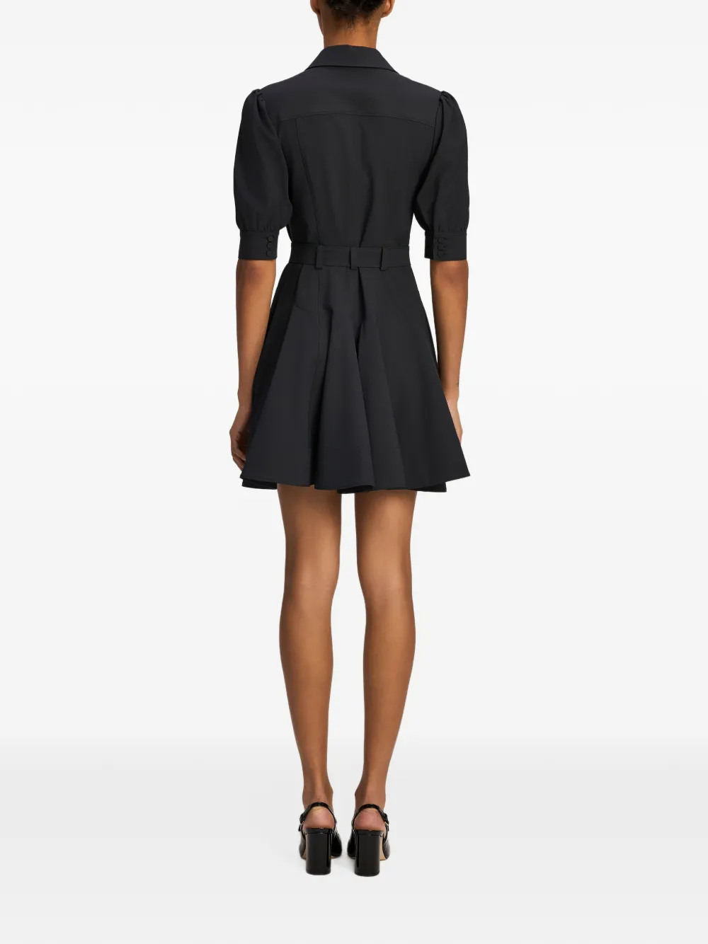 Cinq A Sept Anisa belted shirt mini dress Zwart