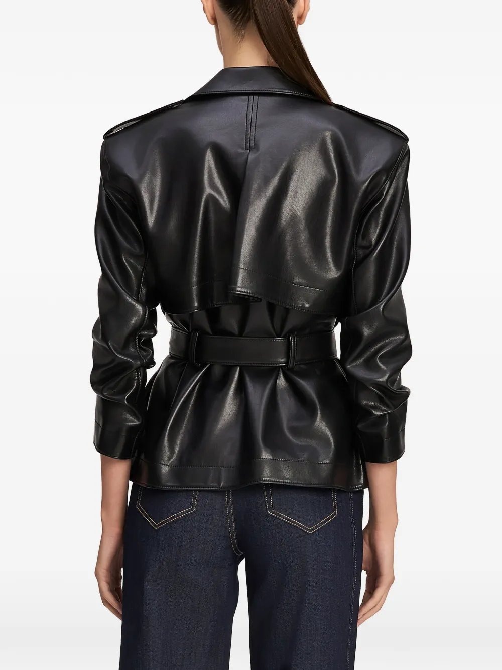 Cinq A Sept Yates belted trench jacket Zwart