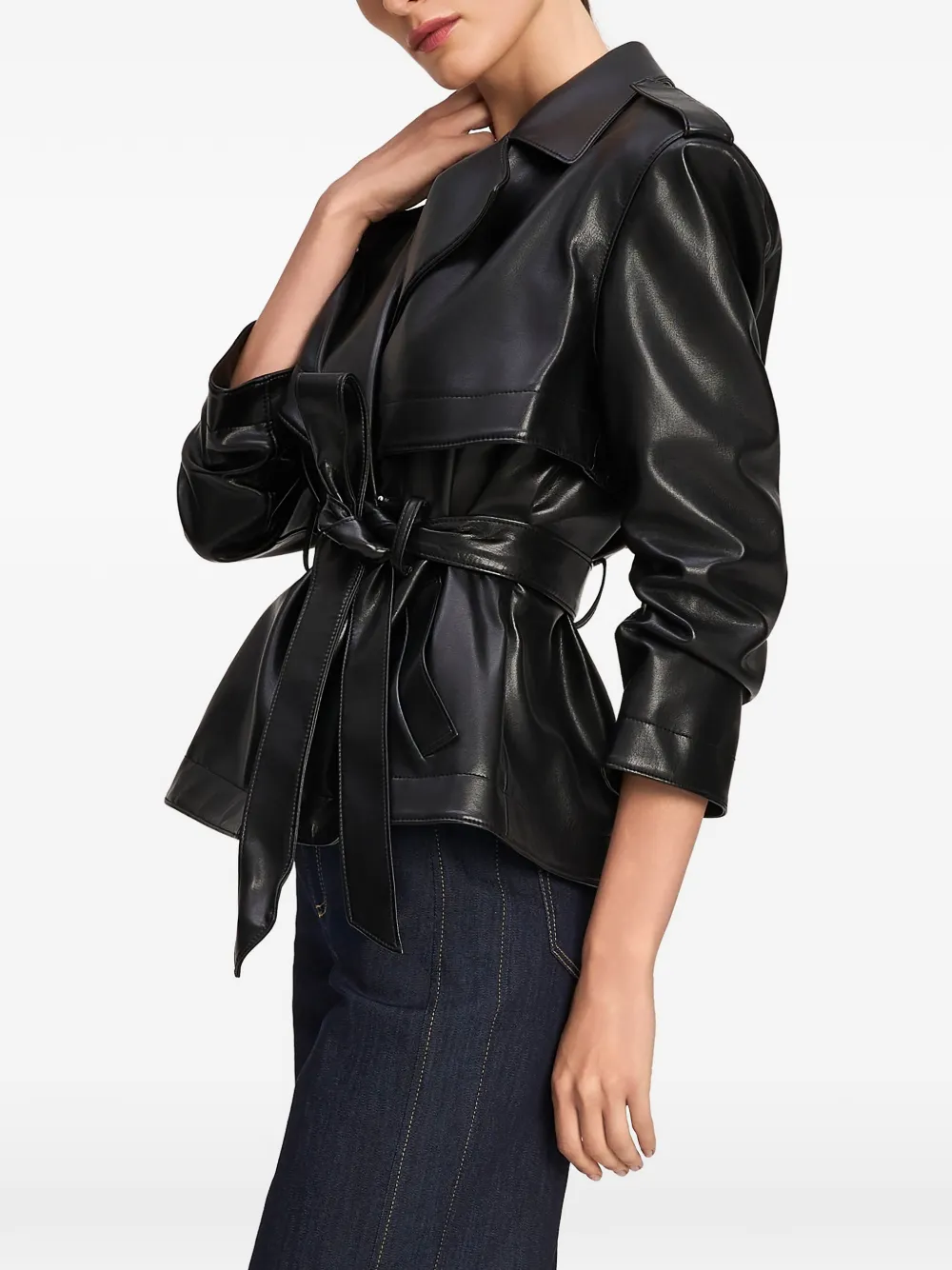 Cinq A Sept Yates belted trench jacket Zwart