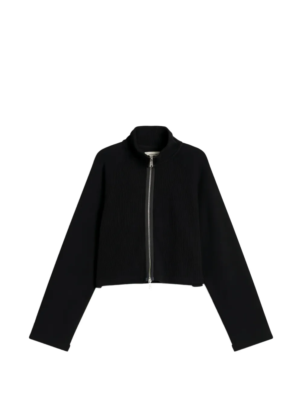 mfpen Leisure ribbed-knit zip-up cardigan - Nero