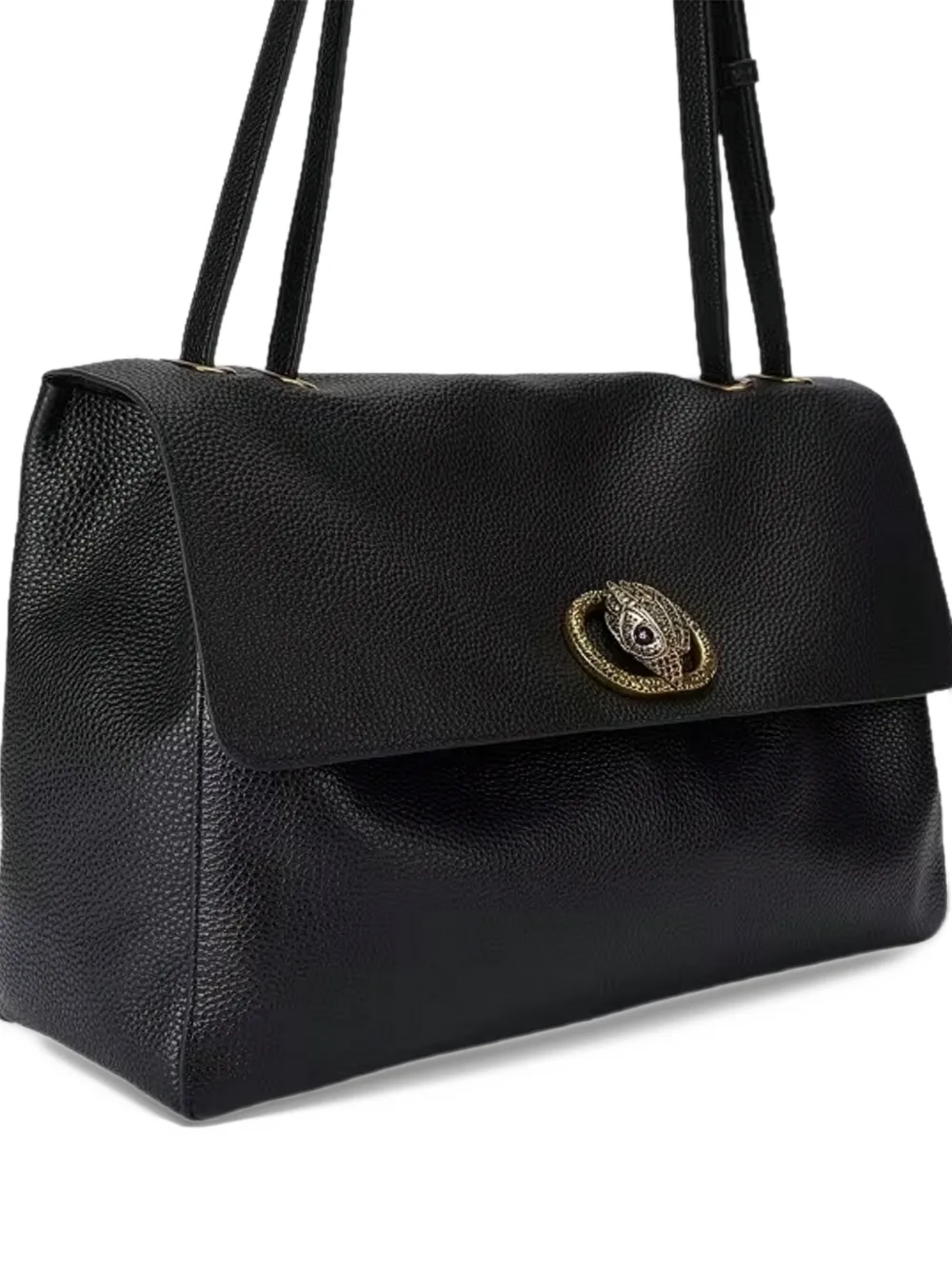 Kurt Geiger London Eagle head pebbled shoulder bag Zwart