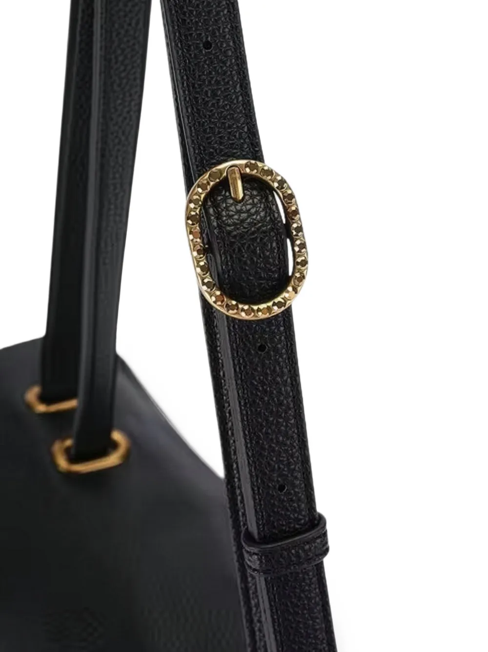 Kurt Geiger London Eagle head pebbled shoulder bag Zwart