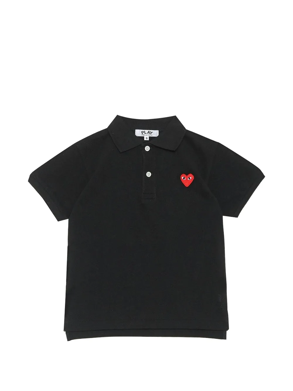 Comme Des Garçons Play Kids heart-patch polo shirt Zwart