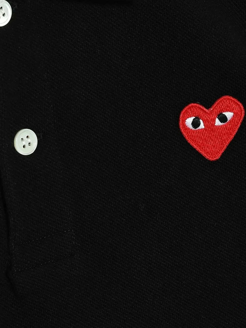 Comme Des Garçons Play Kids heart-patch polo shirt Zwart