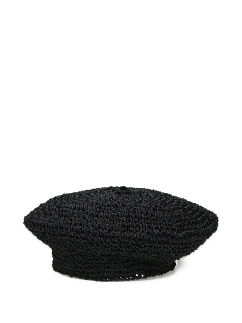 Borsalino Ines woven logo-plaque beret Zwart