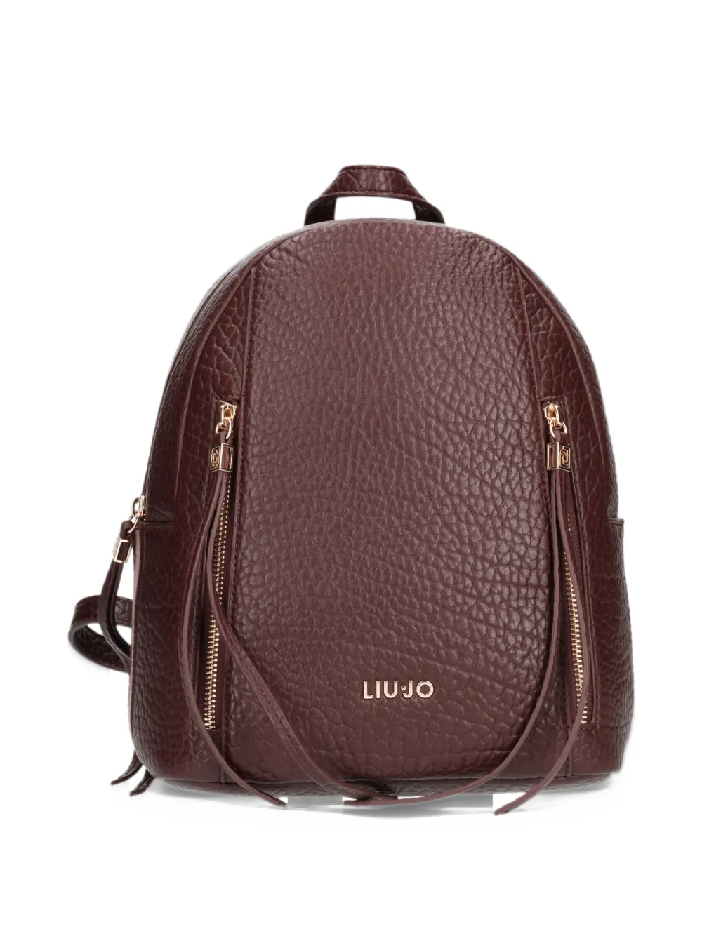 LIU JO grained-effect logo-plaque backpack - Rosso