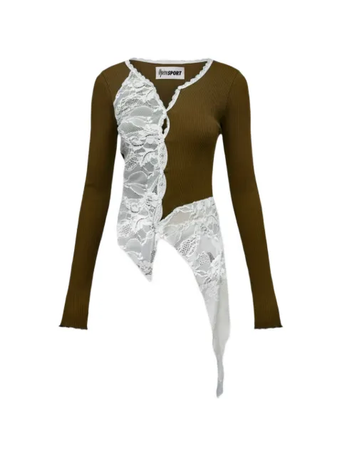 OpéraSPORT Constanza lace-panelled ribbed top