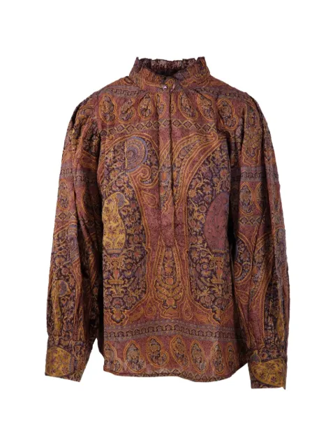 Antik Batik Tai paisley-print ruffled collar blouse
