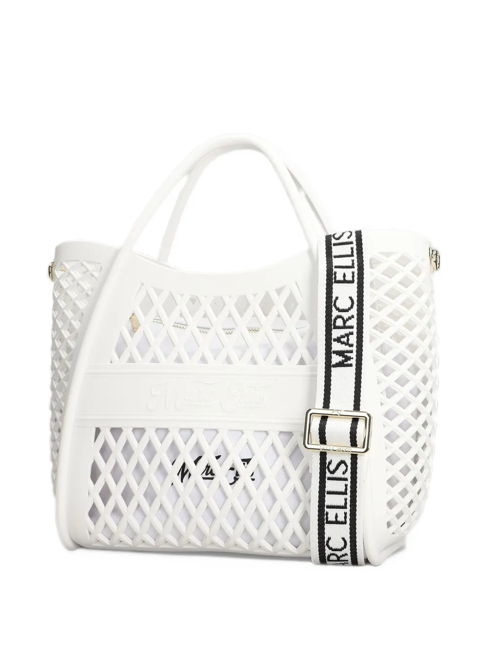 Marc Ellis M Flat Basket perforated tote bag Wit