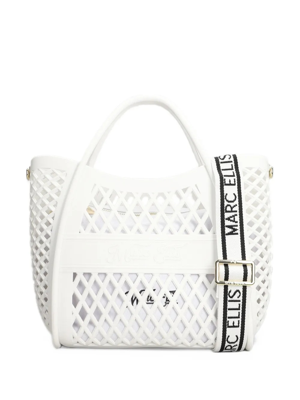 Marc Ellis M Flat Basket perforated tote bag Wit