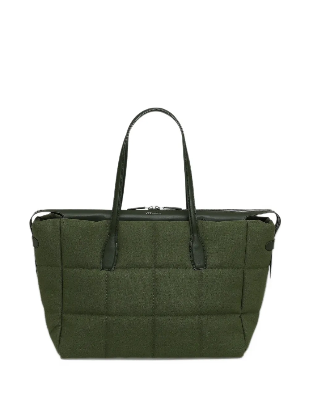 VeeCollective large Tela quilted tote bag Groen