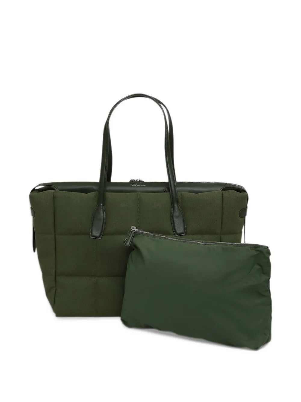 VeeCollective large Tela quilted tote bag Groen