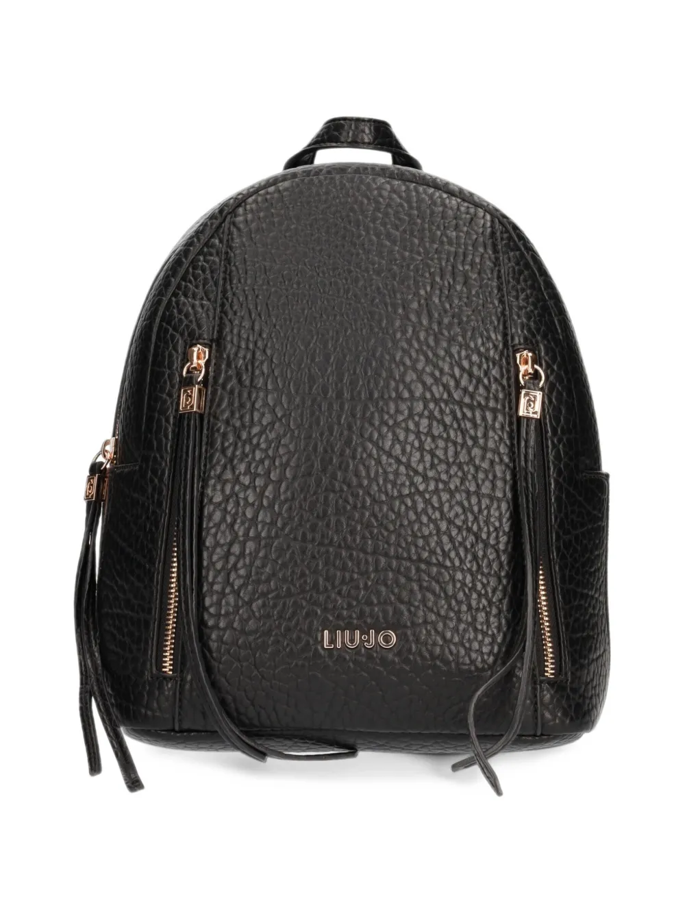 LIU JO grained-effect zip-fastening backpack Zwart