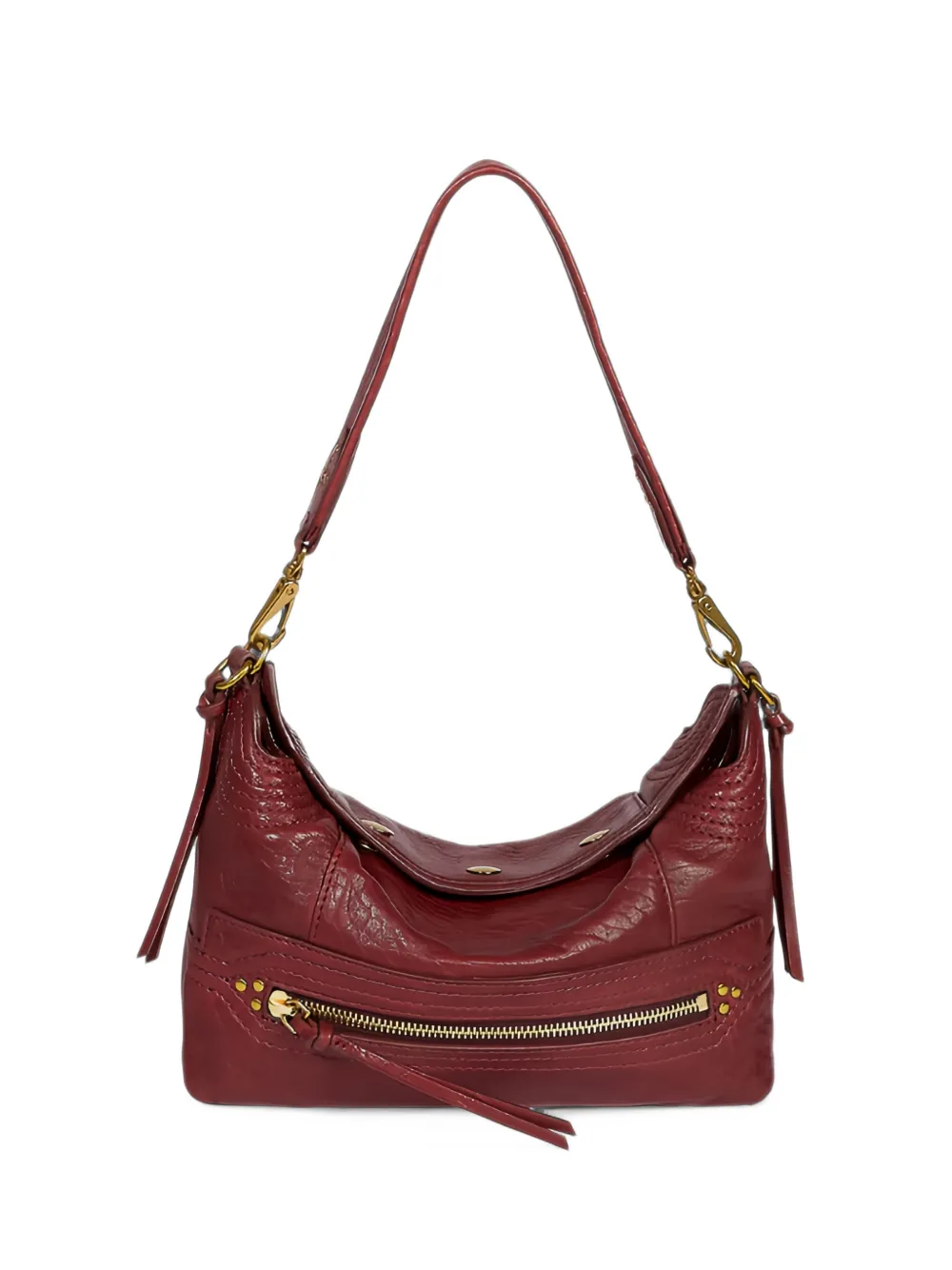Jérôme Dreyfuss small Lucky crinkled leather tote bag Rood