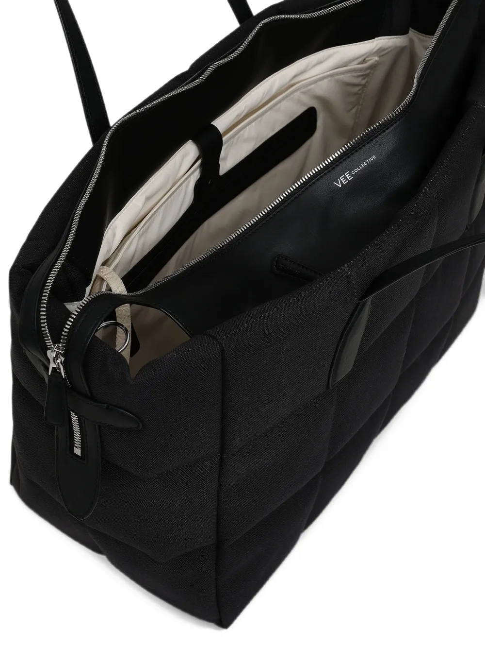 VeeCollective Large Tela quilted tote bag Zwart