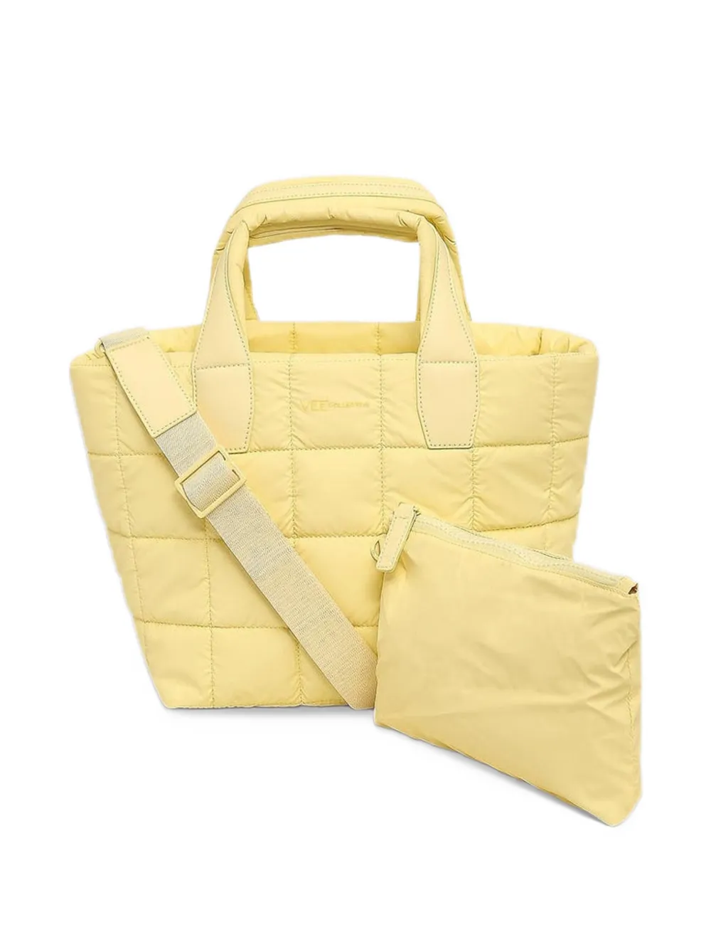 VeeCollective small Porter quilted tote bag Geel