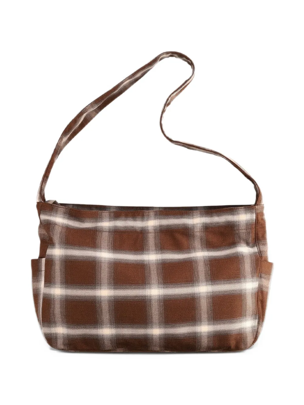 Arte Antwerp big plaid-check shoulder bag - Marrone