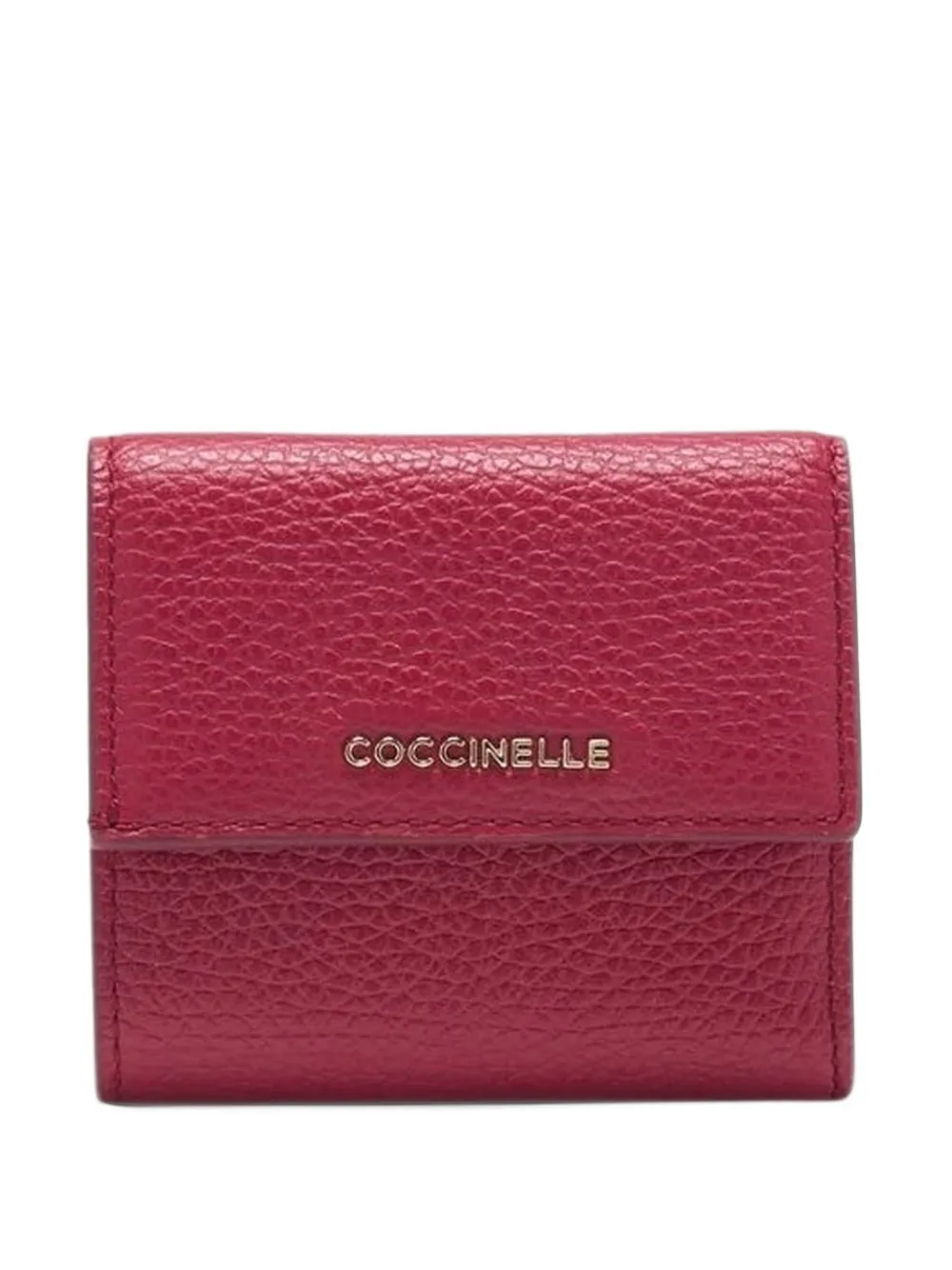 Coccinelle Metallic grained leather wallet - Rosa