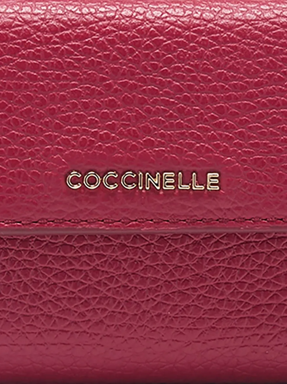 Coccinelle Metallic grained leather wallet Roze