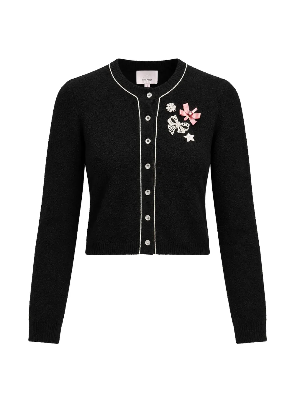 Cinq A Sept Allura bow-embellished cardigan - Nero