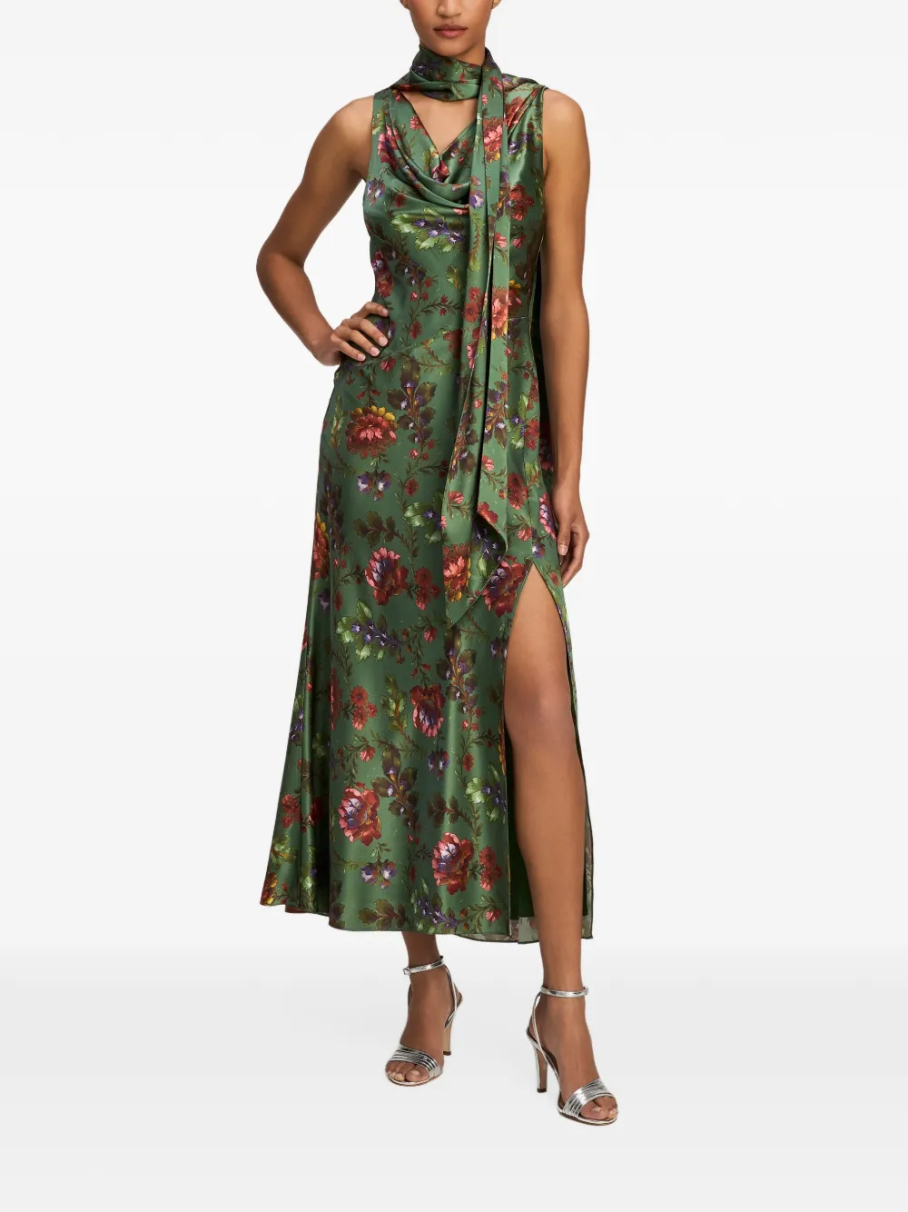 Cinq A Sept Fresco Floral Rosmira maxi dress Groen