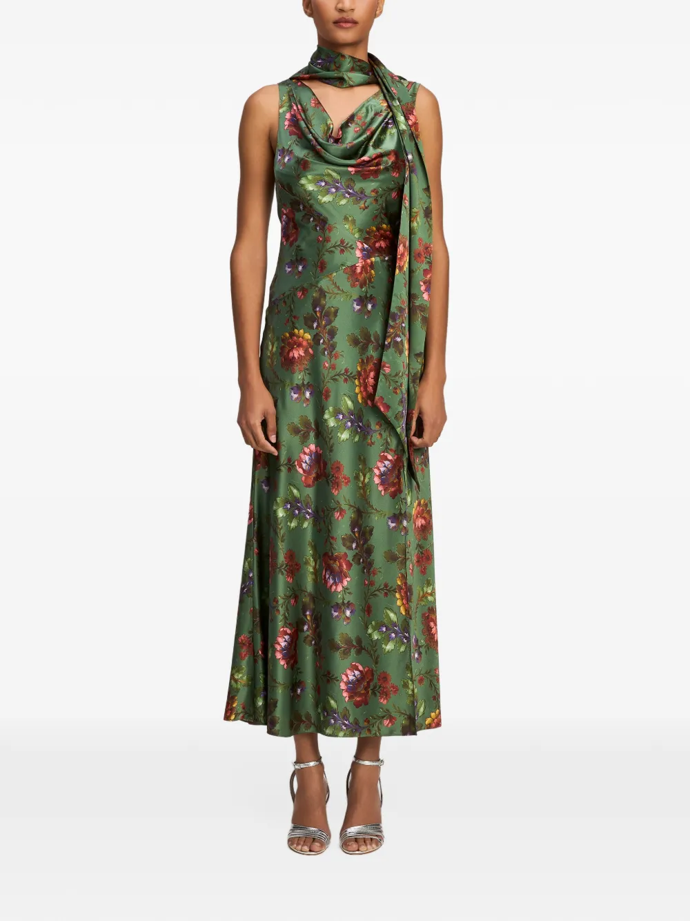 Cinq A Sept Fresco Floral Rosmira maxi dress Groen