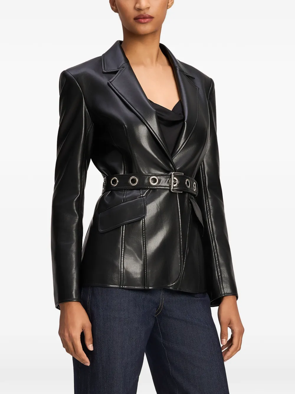 Cinq A Sept Santana belted blazer Zwart