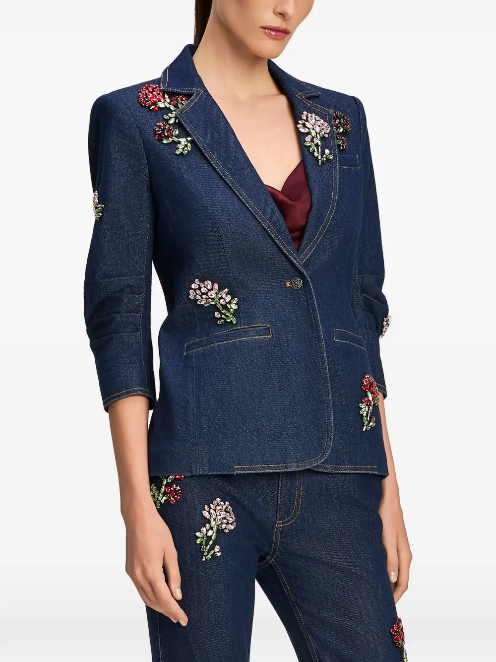 Cinq A Sept Khloe rhinestone-embellished blazer Blauw