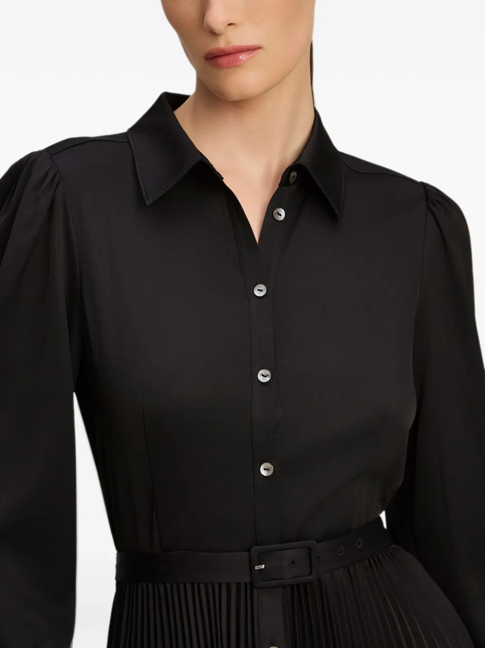 Cinq A Sept Reynolds pleated mini dress Zwart