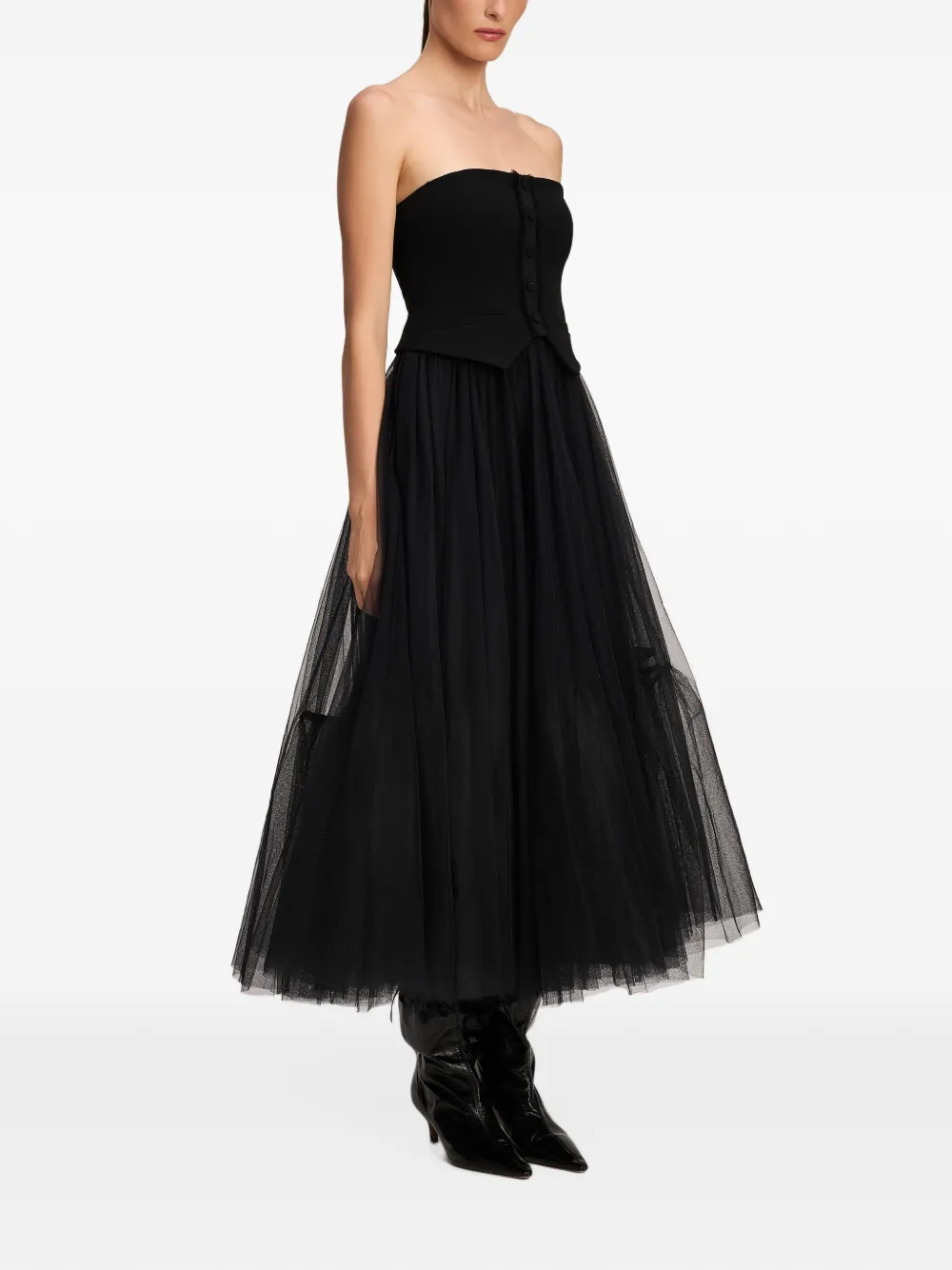 Cinq A Sept Lunelle strapless midi dress Zwart
