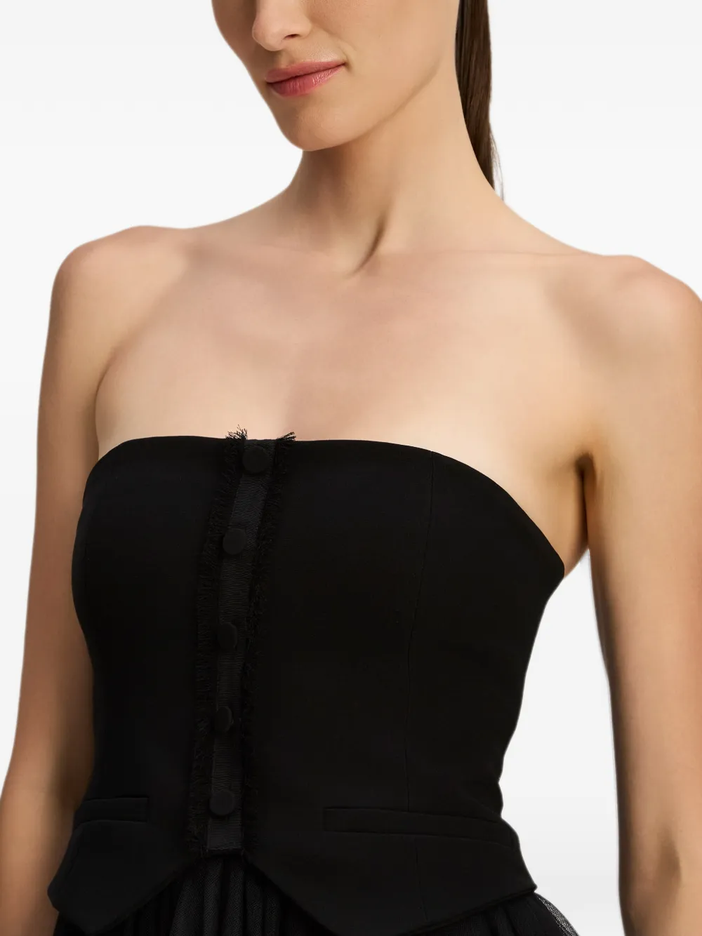 Cinq A Sept Lunelle strapless midi dress Zwart