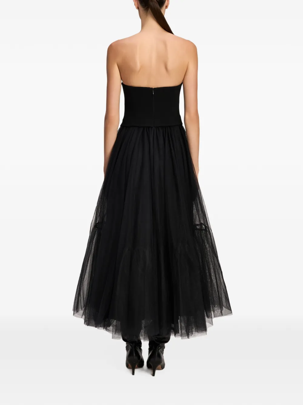Cinq A Sept Lunelle strapless midi dress Zwart