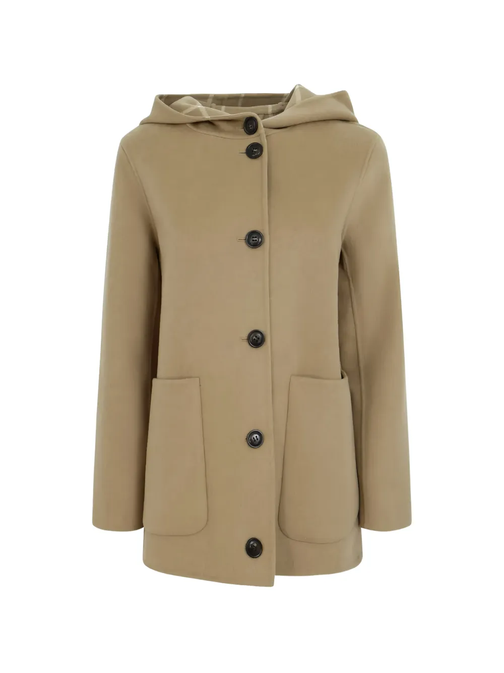 Woolrich hooded virgin-wool coat Bruin