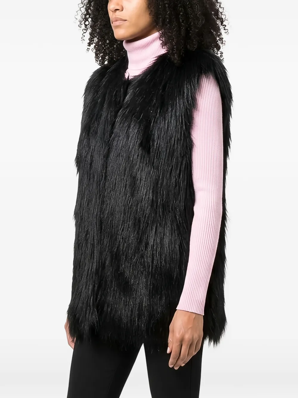 STYLAND Bodywarmer van imitatiebont Zwart