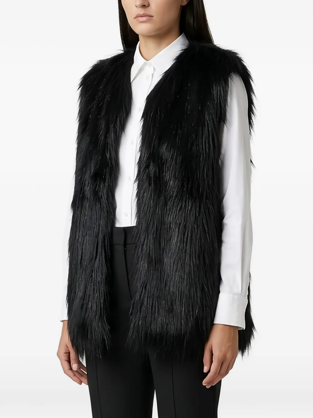 STYLAND Bodywarmer van imitatiebont Zwart