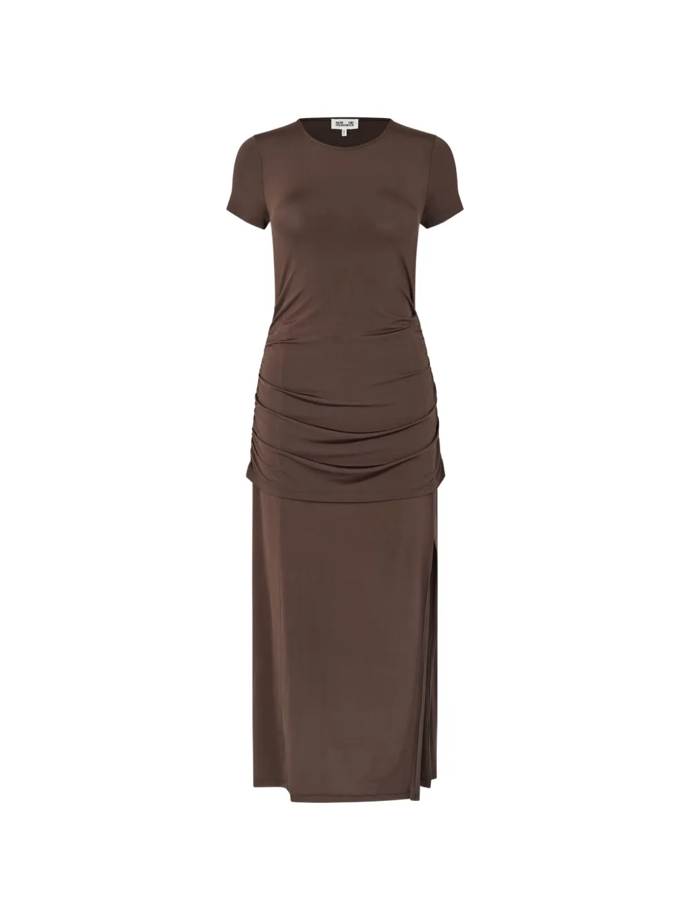 Baum Und Pferdgarten Julle ruched side-slit midi dress Bruin