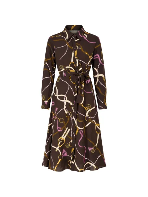 Marella belted chain-print shirt dress