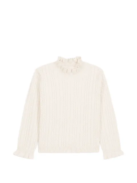 LOUISE MISHA KIDS Java ruffle-trim cable-knit sweater