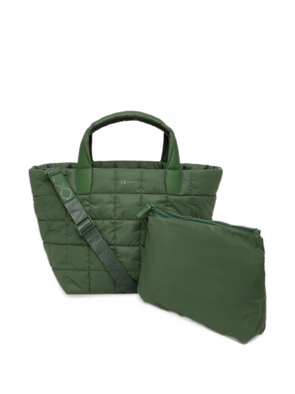VeeCollective Medium Porter quilted tote bag Groen