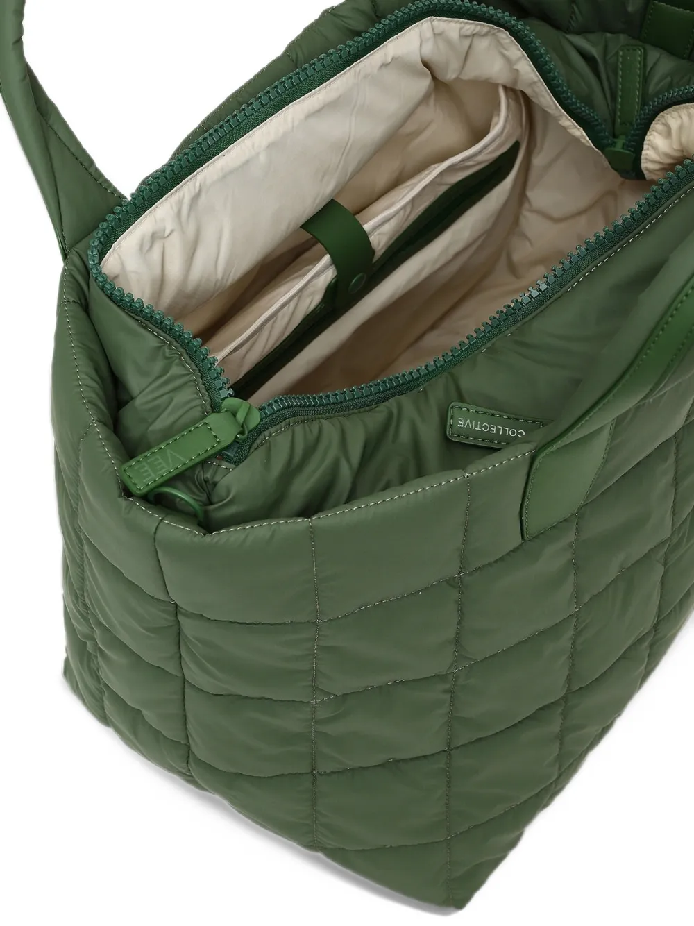 VeeCollective Medium Porter quilted tote bag Groen
