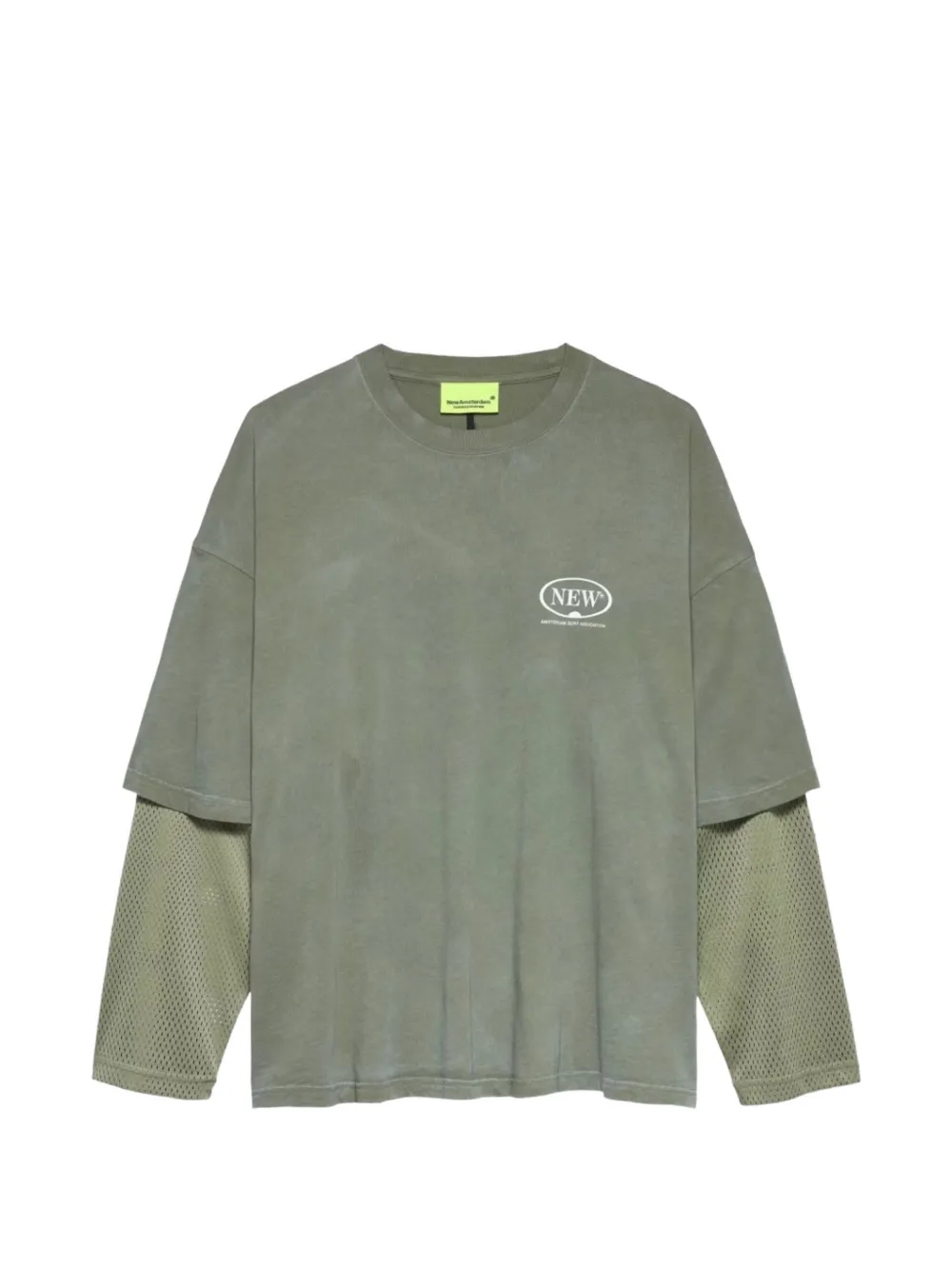 New Amsterdam Surfassociation double-layer mesh-sleeve T-shirt Groen