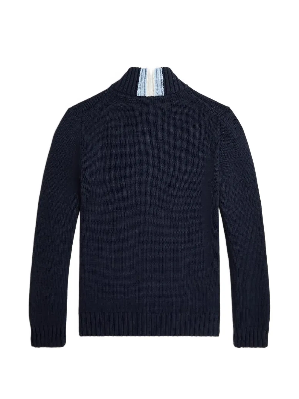 POLO RALPH LAUREN KIDS logo-embroidered zip-up sweater Blauw