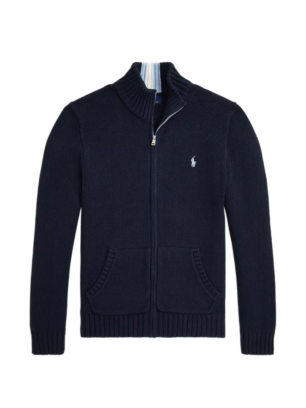 POLO RALPH LAUREN KIDS logo-embroidered zip-up sweater - Blu
